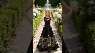 Black &amp; Gold Elegance: Barbie OOAK Gown 🖤✨