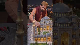 Cinematic Sunset Drone View of Blue Mosque Miniature World