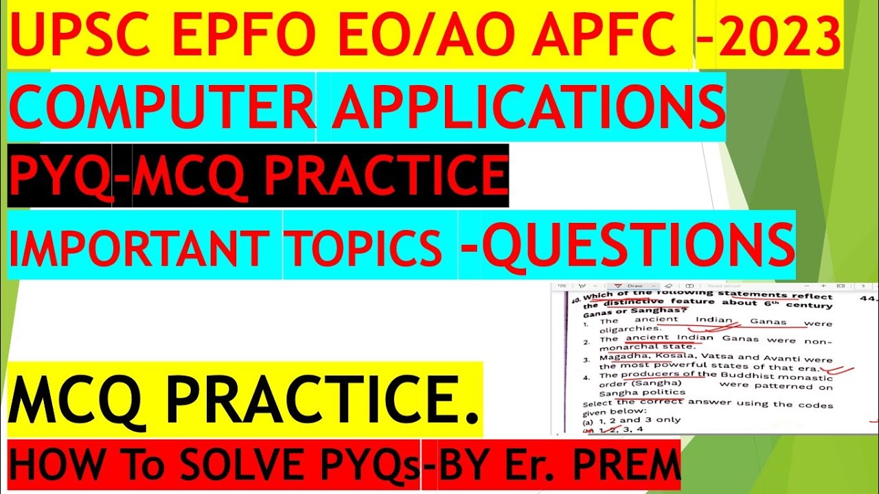 UPSC EPFO EO/AO APFC 2023 Computer MCQ | APFC PYQ Of Computer ...