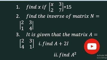 INTRODUCTION TO 2x2 MATRIX: How to find determinant, inverse, addition,and multiplication of matrix