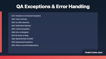 Java Exceptions & Error Handling Interview Questions (Senior Core Java) #corejava #interview 