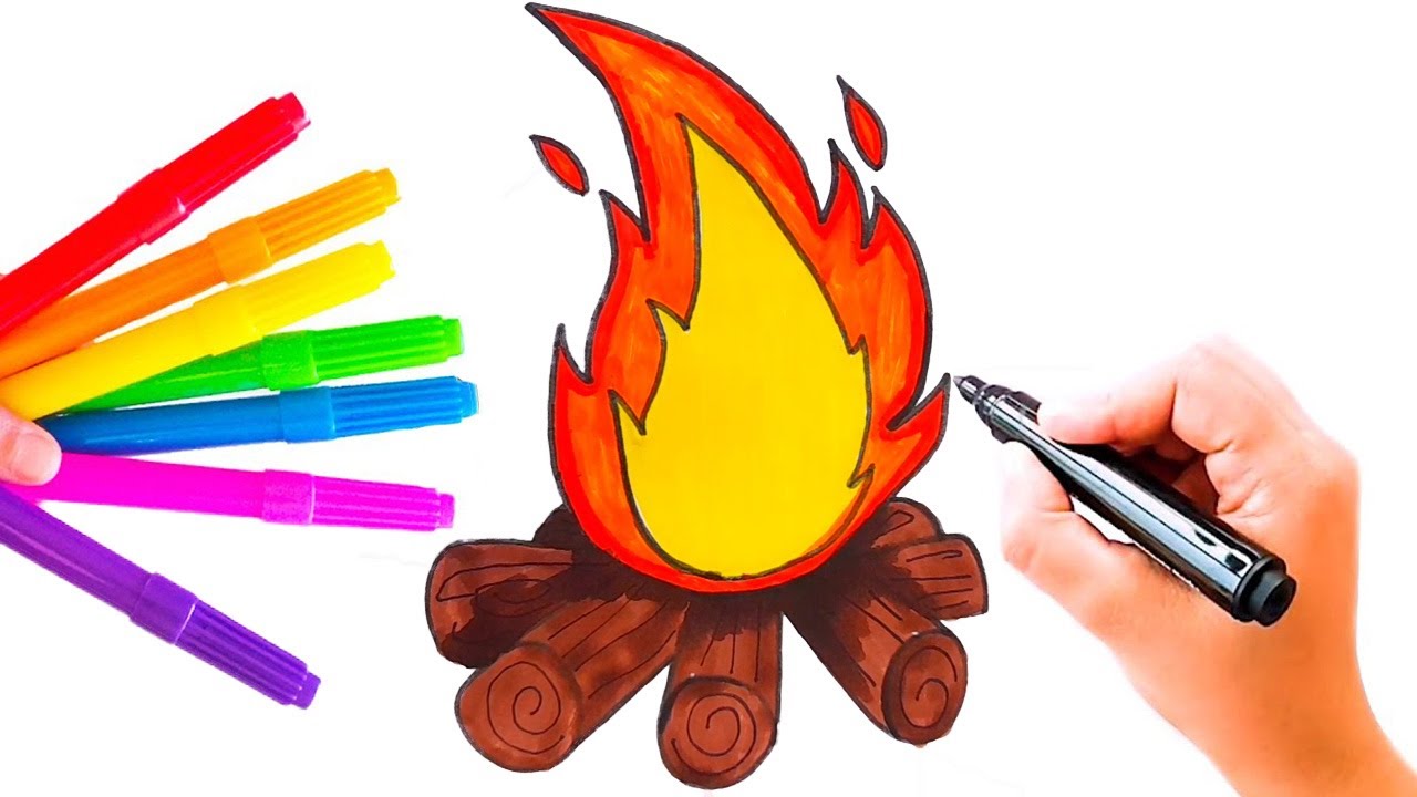 Como desenhar uma Fogueira | Como desenhar uma Fogueira de Festa Junina ...
