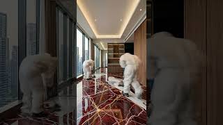 Creating the Ultimate Stylish Floor: Ruby Red Marble 🔴 #epoxyfloor #home #shorts