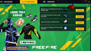 LOGUE E GANHE 😱 NOVA GOLA ALTA DE GRAÇA, NOVOS EVENTOS, RESTRIÇÃO DE TEMPO E ATUALIZAÇÃO - FREE FIRE