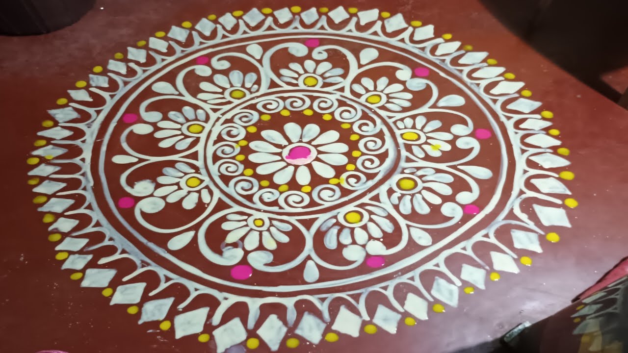 colour alpona banaye apne ghar me for alpona creator