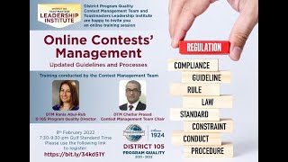 “Online Contests Management – Guidelines and Processes” by Program Quality Team of District 105