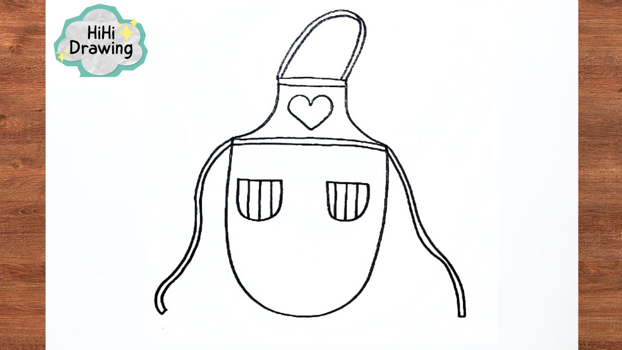 How To Draw a Apron | Kitchen Utensils Drawing Step by Step