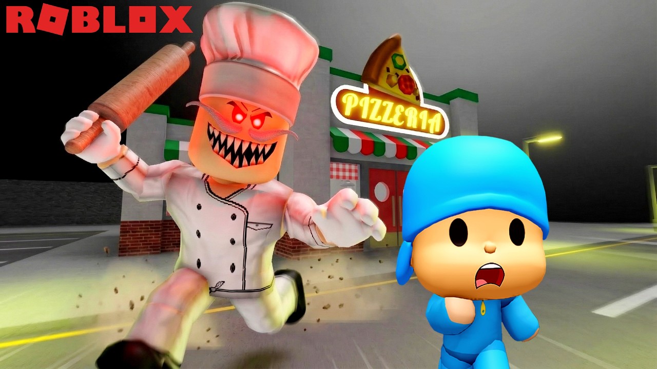 POCOYO VS PAPA PIZZA! SCARY PIZZERIA ESCAPE! (Scary Obby Roblox)