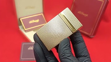 D98  Bật Lửa Dupont  Ga Hong Kong mạ vàng vân kim cương