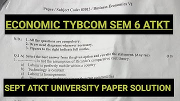 26thSept 2024 UNIVERSITY PAPER SOLUTION  exam Economic tybcom sem6 PAPER SOLUTION ARK sir