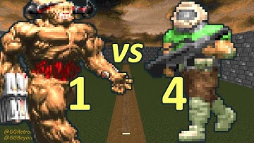 Cyberdemon vs 4 Doomguys - Doom Co-op Simulation - Doom Retro Battles