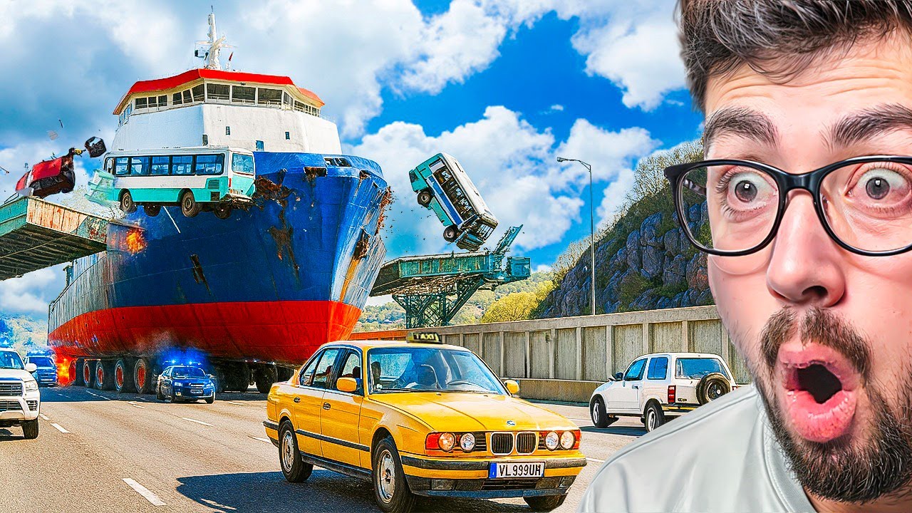 Un barco destruye 200 coches en BeamNG… ASÍ pasó 😱