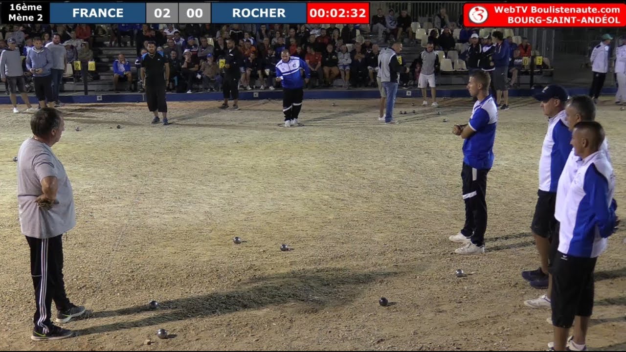 Miniature : 16ème de l'International à pétanque de Bourg-Saint-Andéol : France VS Rocher