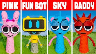 Minecraft Sprunki Incredibox Build Challenge Noob Vs Pro Vs Hacker Vs God