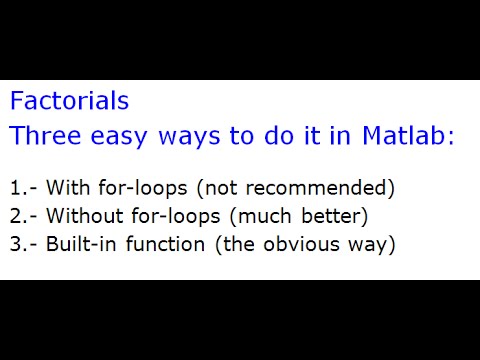Code factorials in Matlab