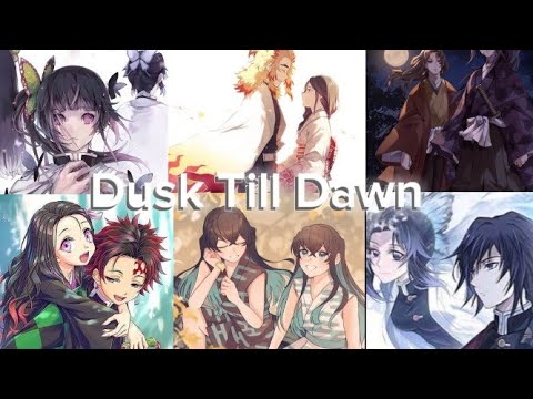 Demon Slayer characters singing Dusk Till Dawn 