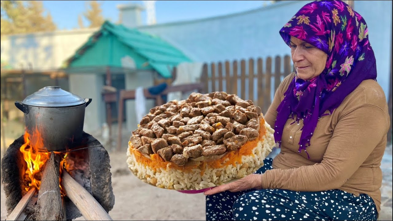 1 SAAT ODUN ATEŞİNDE PİŞEN KUZU ETİ ~ KÖYDE LEZZETLİ AKŞAM YEMEĞİ