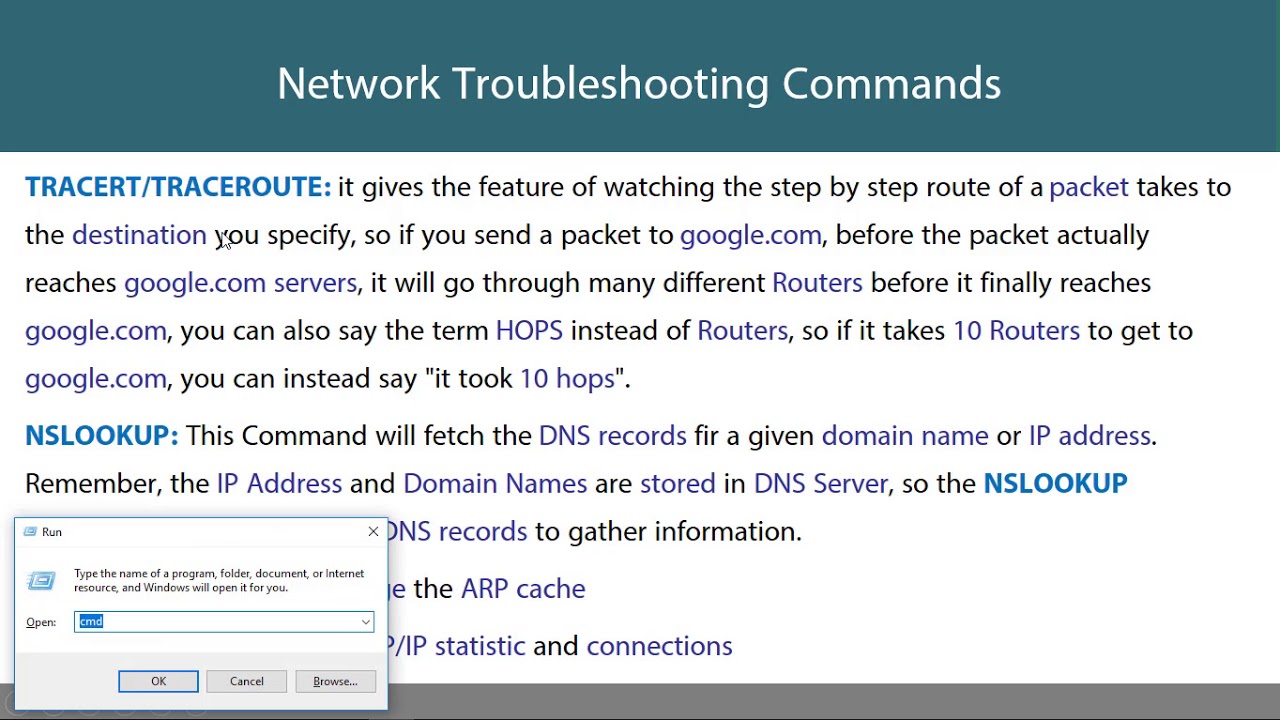 Lecture 10 - Network Troubleshooting Commands - YouTube