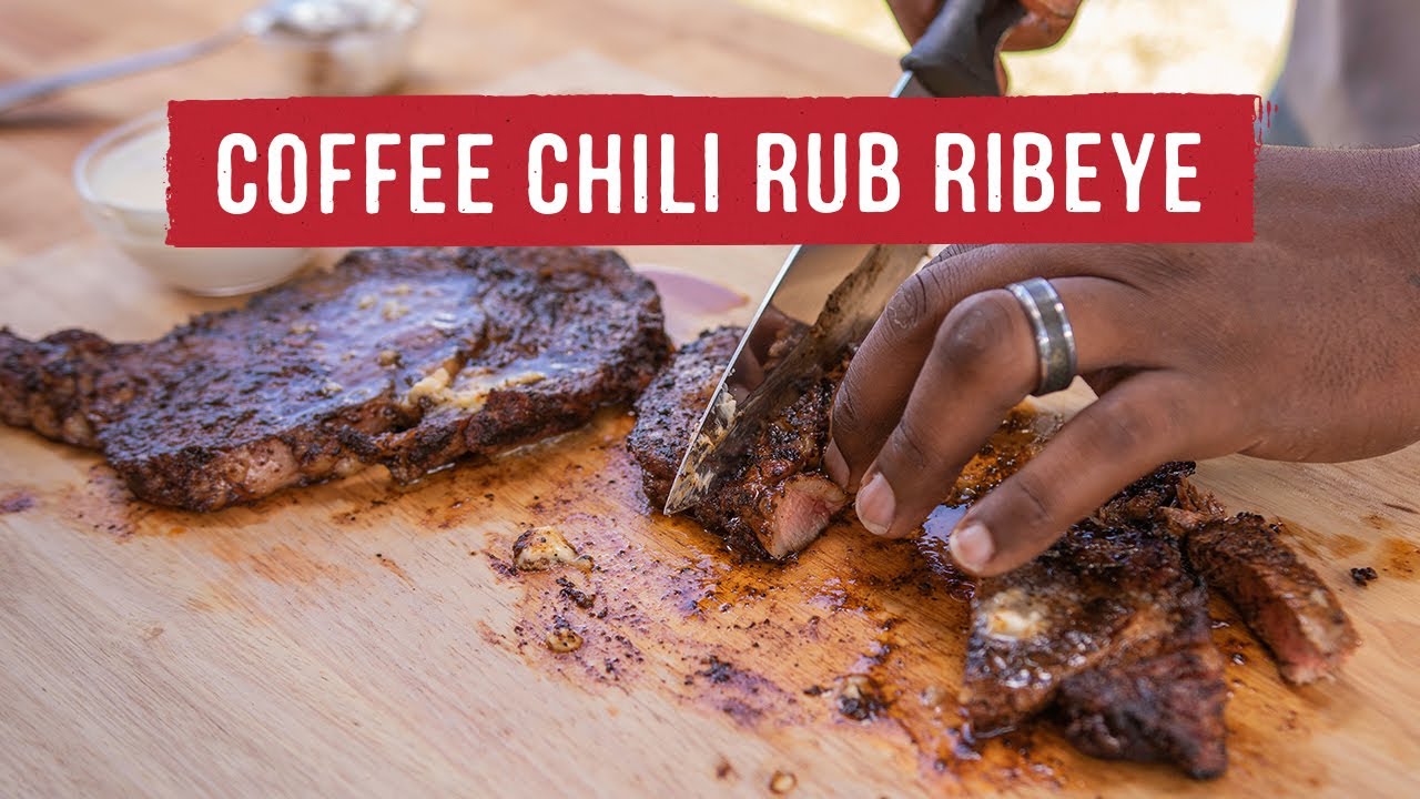 How to Make a Coffee Chili Rub Ribeye | BBQ Bites - YouTube