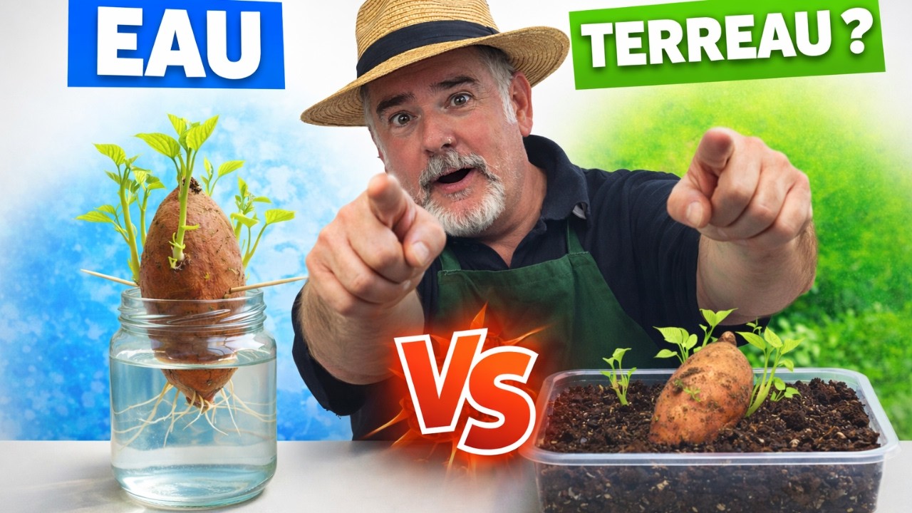 COMMENT RÉUSSIR ses plants de PATATE DOUCE ? (Eau vs Terreau : Mon crash-test !)