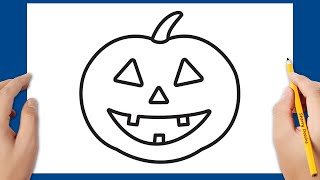 Comment dessiner une citrouille d'Halloween étape par étape