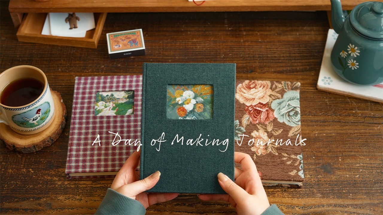 День, когда я сделала дневниковые тетради из любимых тканей｜отрывной календарь, Kinako Mochi