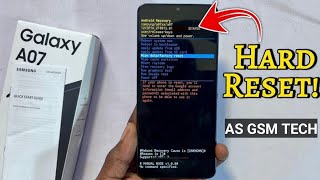 How To Hard Reset Samsung Galaxy A07 | Samsung A07 Hard Reset Without PC | Unlocking Samsung A07