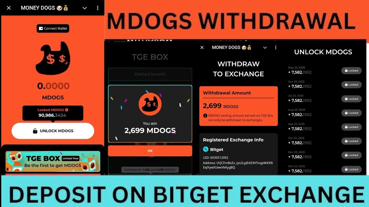 Money Dogs Airdrop Withdrawal In Bitget | Money Dogs Token Withdraw | On Chain Withdrawal | MDOGS