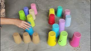 How to use plastic cup with sand to make a number Twelve