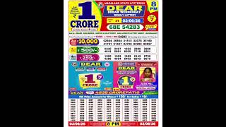 Dear Lottery 8 Pm Result Today    Draw Update  Lottery Sambad