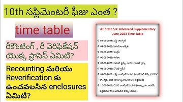 10th supplementary fees, time table, Reverification, recounting process,enclosures