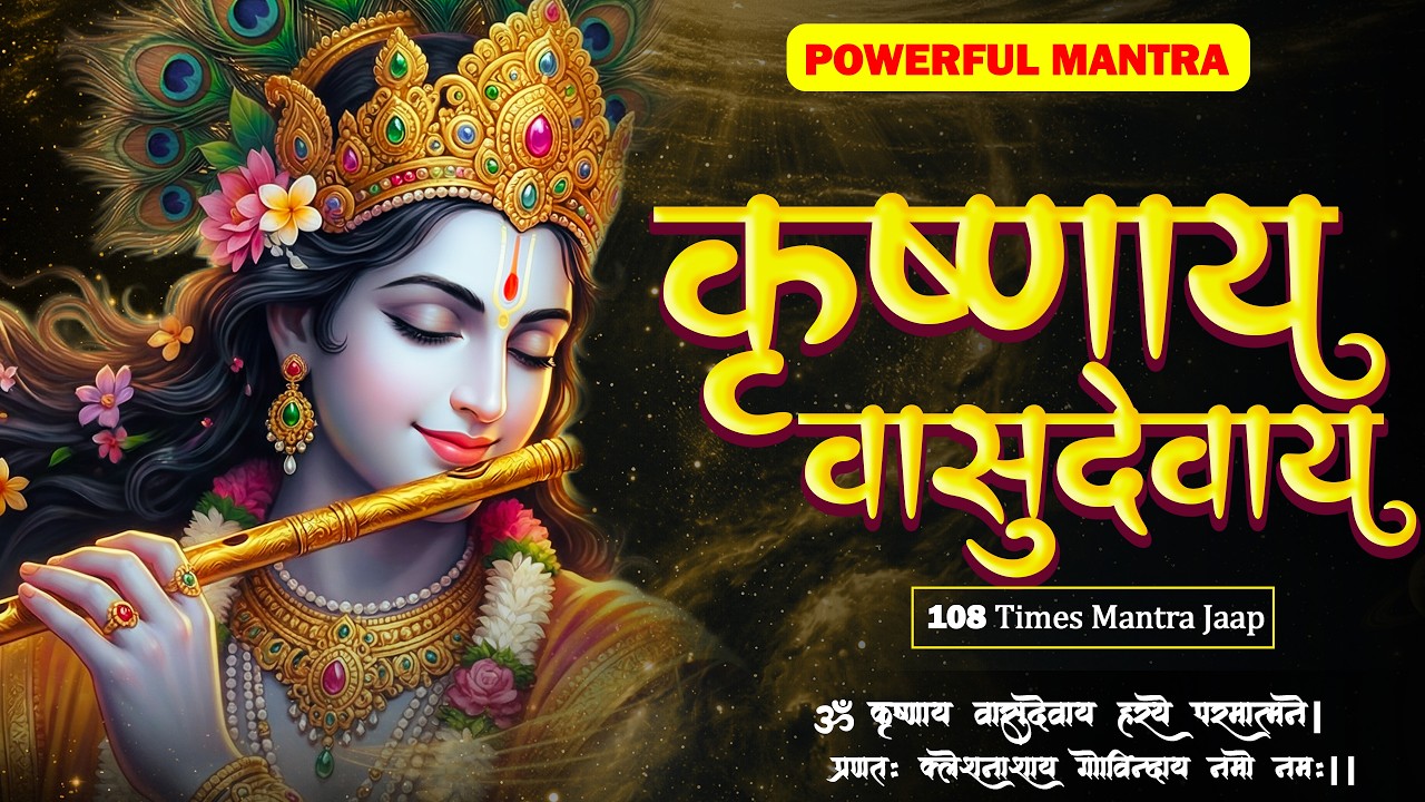 Krishna Mantra | Shri Krishna Vasudevaya | 108 Times Mantra Jaap | Bhakti Jaap