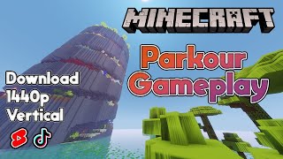 12 Minute Parkour Spiral Gameplay Minecraft (1440P, Vertical, Download)