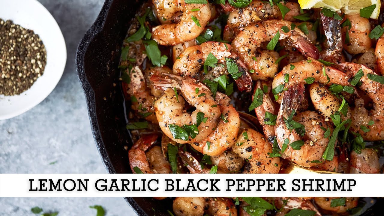 Super Quick Lemon Garlic Black Pepper Shrimp (Paleo, GlutenFree, Keto