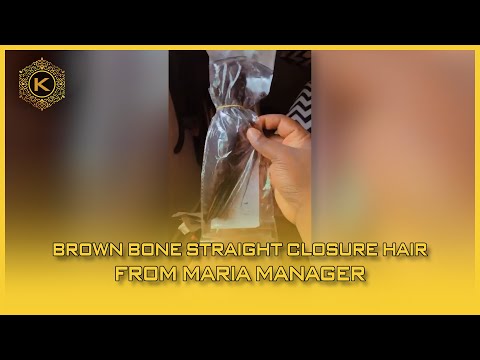 Video Brown Bone Straight Closure hair From Maria Manager 56