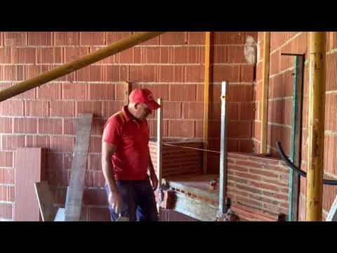 Como hacer una chimenea de obra en esquina y colgada - YouTube