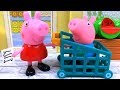 PEPPA PIG VA DE COMPRAS EN SUPERMERCADO CON PAPA PIG MAMA PIG Y GEORGE VIDEOS DE JUGUETES EN ESPANOL