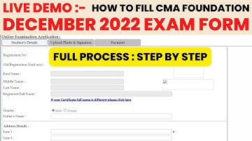 Live Demo :- How To Fill CMA Foundation December 2022 Exam Form | Online Full process | Step By step