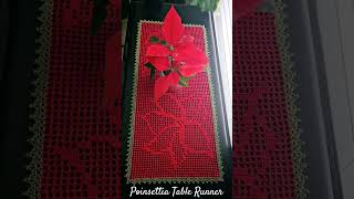 Poinsettia Table Runner 🪴 crochet pattern @handmadebyraine