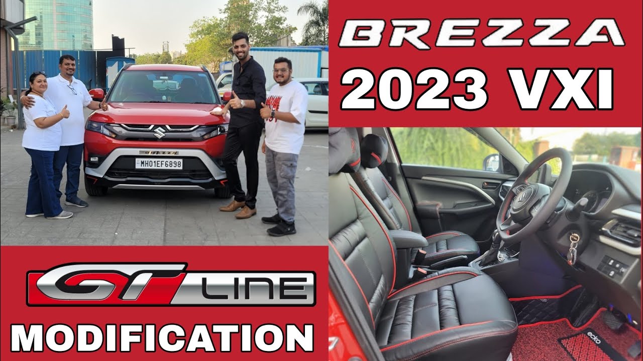 BREZZA 2023 VXI GT LINE MODIFICATION BLACK & RED INTERIOR WITH 16 ...