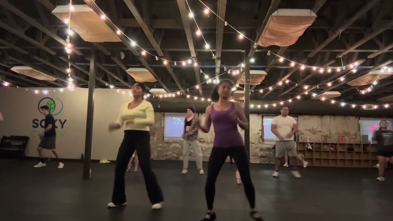 Two Asian lady dancing Zumba pt 4
