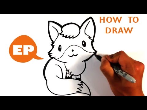 How to Draw a Cute Fox - Easy Pictures to Draw - YouTube