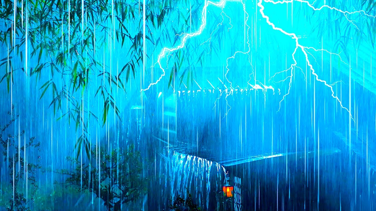 Release Stress and Sleep Soundly Mind with Pounding Rain & Distant Thunder on a Metal Roof at Night