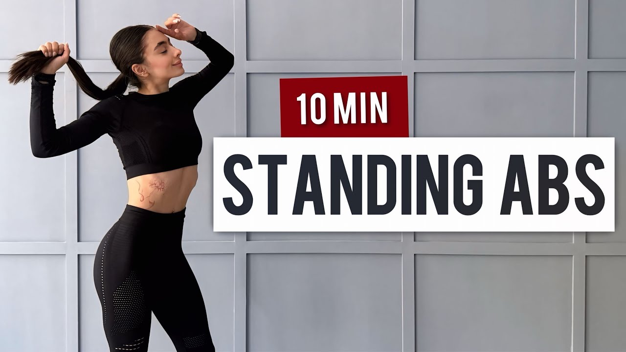 10 MIN STANDING ABS WORKOUT to Lose Belly Fat Fast | No Equipment ...