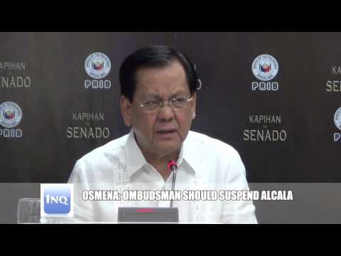 Osmeña: Ombudsman should suspend Alcala