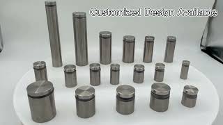 Stainless steel standoff screws on display