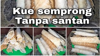 Cara membuat kue semprong renyah tanpa santan (1 telur) opak gambir/opak jepit/egg roll