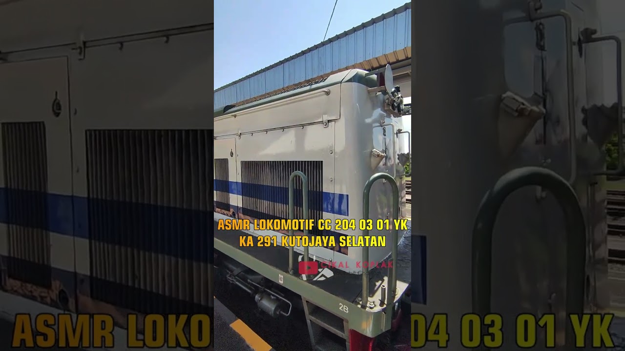 ASMR Lokomotif KA Kutojaya Selatan Di Stasiun Maos #shorts #viral #keretaapi