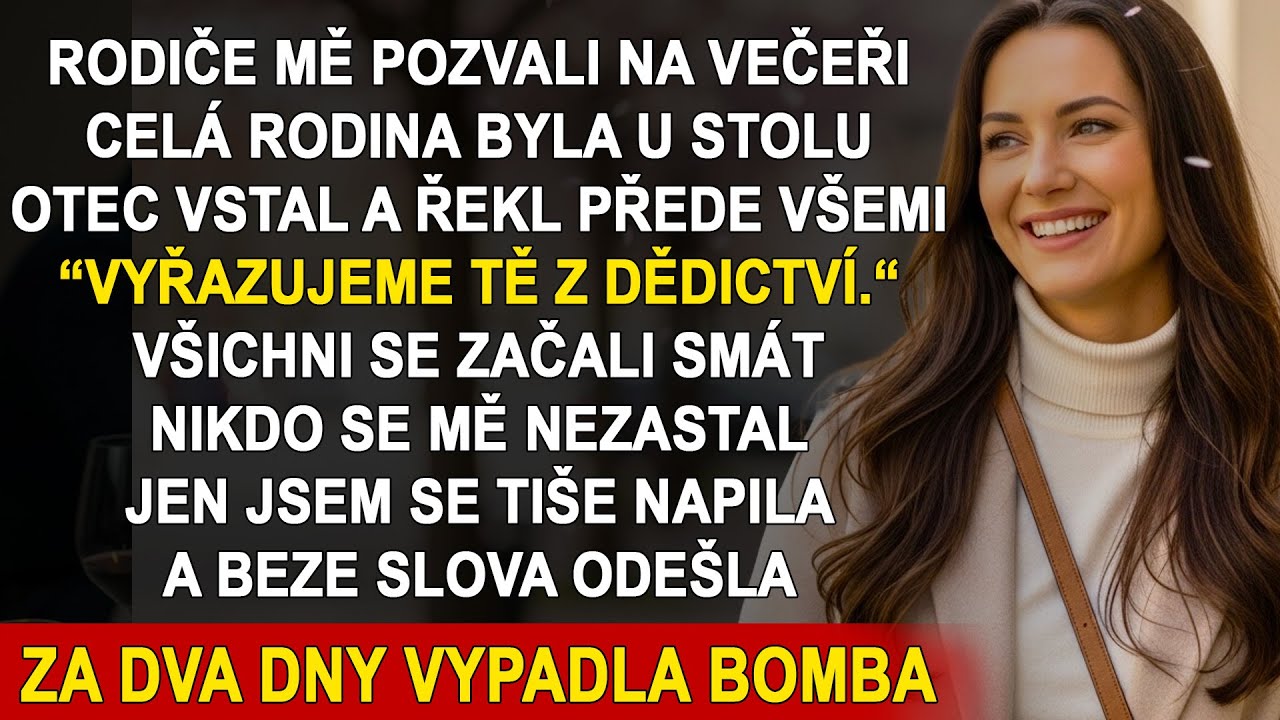 Na rodinné večeři mi otec oznámil před všemi: „Z dědictví tě vyřazujeme.“