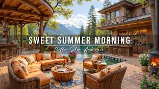 Sweet Summer Morning Jazz at Outdoor Coffee Shop Ambience ☀️ Soft Piano Jazz Music for Stress Relief screenshot 4